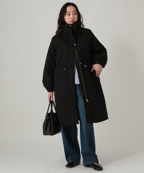 Elura（エルーラ）の「スタンドカラー中綿コート/571754（ダウンジャケット/コート・レディース・キャメル/ブラック・FREE）」の3枚目の写真