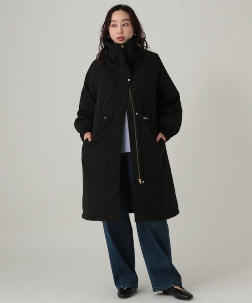 Elura エルーラ 中綿ロングコート 大きいサイズ ゆったり XL ブラック セール】スタンドカラー中綿コート/571754（ダウンジャケット/コート
