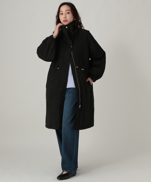 Elura（エルーラ）の「スタンドカラー中綿コート/571754（ダウンジャケット/コート・レディース・キャメル/ブラック・FREE）」の5枚目の写真