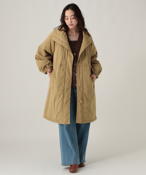 Elura（エルーラ）の「スタンドカラー中綿コート/571754（ダウンジャケット/コート・レディース・キャメル/ブラック・FREE）」の8枚目の写真