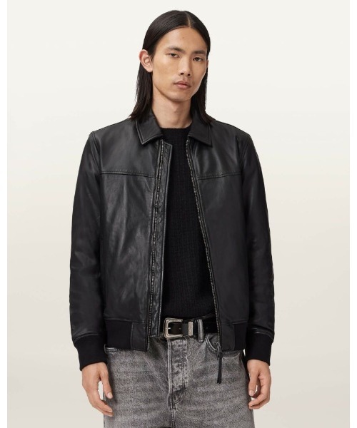 ALLSAINTS(オールセインツ)の「RASHFORD LEATHER JACKET | RASHFORD レザー ジャケット(その他アウター・メンズ・ブラック・XS/S/M/L/XL)」の1枚目の写真