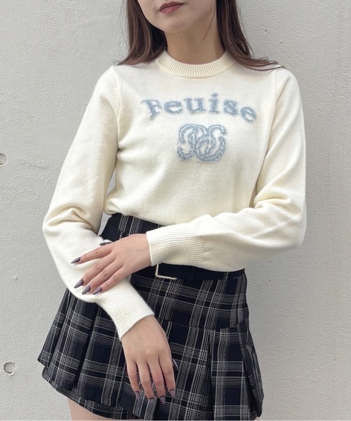 one way（ワンウェイ）の「フェザーロゴニット（ニット/セーター・レディース・ベージュ/ネイビー/ホワイト/ピンク・FREE）」の6枚目の写真