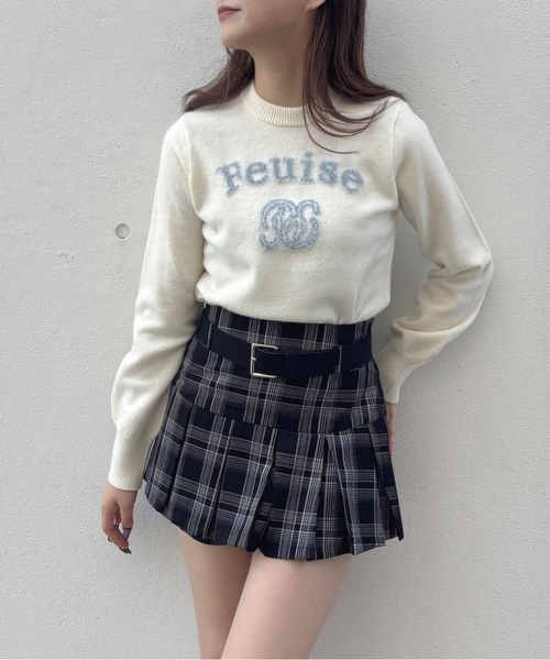 one way（ワンウェイ）の「フェザーロゴニット（ニット/セーター・レディース・ベージュ/ネイビー/ホワイト/ピンク・FREE）」の8枚目の写真