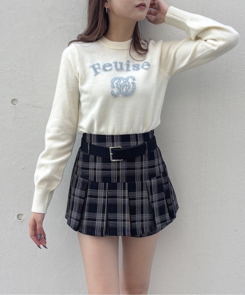 one way（ワンウェイ）の「フェザーロゴニット（ニット/セーター・レディース・ベージュ/ネイビー/ホワイト/ピンク・FREE）」の9枚目の写真