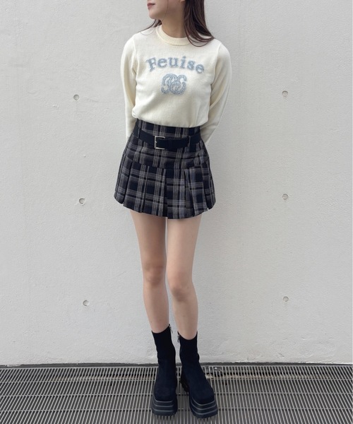 one way（ワンウェイ）の「フェザーロゴニット（ニット/セーター・レディース・ベージュ/ネイビー/ホワイト/ピンク・FREE）」の13枚目の写真