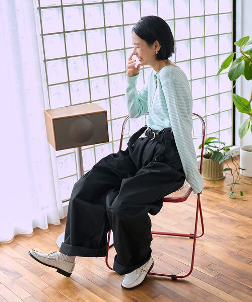 FREAK'S STORE(フリークスストア)の「<新色追加>調温素材 INKEEP ヘンリーネックトップス/インキープ ヘンリーネックロンT(Tシャツ/カットソー・レディース・レッド/オフホワイト/その他/ブラック/その他15/ブルーグリーン・フリ-)」の17枚目の写真