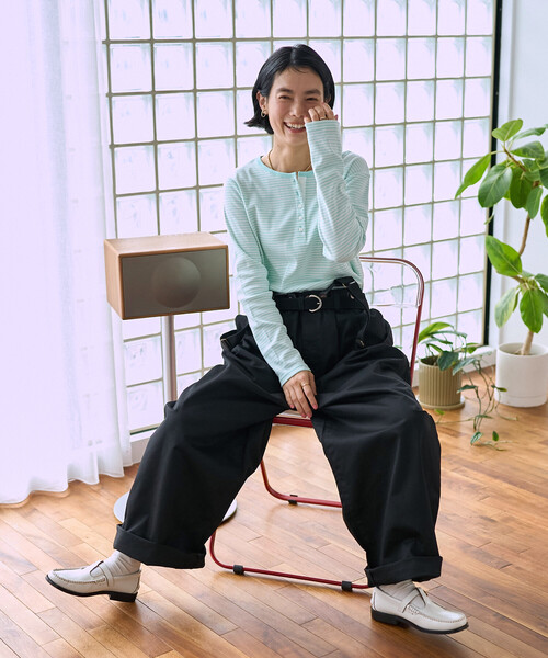 FREAK'S STORE(フリークスストア)の「<新色追加>調温素材 INKEEP ヘンリーネックトップス/インキープ ヘンリーネックロンT(Tシャツ/カットソー・レディース・レッド/オフホワイト/その他/ブラック/その他15/ブルーグリーン・フリ-)」の18枚目の写真