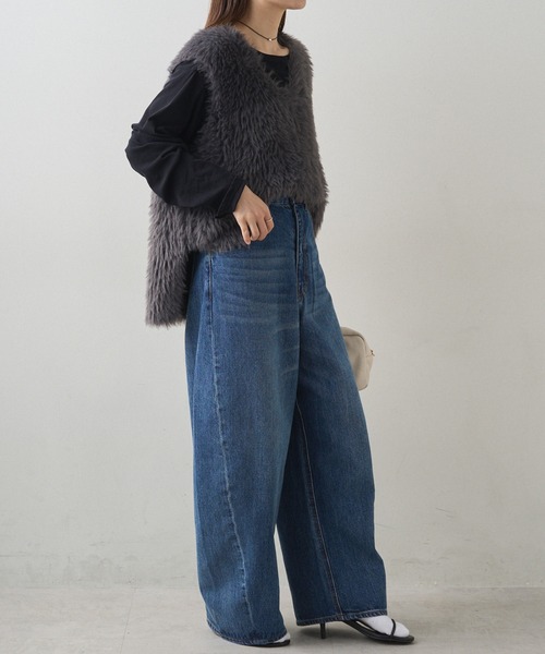 PUAL CE CIN(ピュアルセシン)の「コーンデニム 3Dデニムパンツ(デニムパンツ・レディース・インディゴブルー/ブルー・MEDIUM/SMALL)」の5枚目の写真