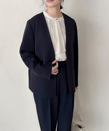 DOUX ARCHIVES（ドゥアルシーヴ）の「【セットアップ対応】ｽﾄﾚｯﾁVﾉｰｶﾗｰｼﾞｬｹｯﾄ（ノーカラージャケット）」