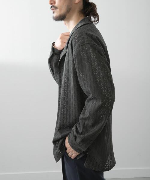 ITEMS URBANRESEARCH(アイテムズ アーバンリサーチ)の「ジオメレースオープンカラーシャツ(シャツ/ブラウス・メンズ・ブラウン/オリーブ/ブラック・LARGE/MEDIUM)」の5枚目の写真