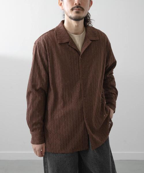 ITEMS URBANRESEARCH(アイテムズ アーバンリサーチ)の「ジオメレースオープンカラーシャツ(シャツ/ブラウス・メンズ・ブラウン/オリーブ/ブラック・LARGE/MEDIUM)」の10枚目の写真