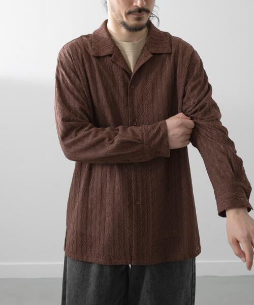 ITEMS URBANRESEARCH(アイテムズ アーバンリサーチ)の「ジオメレースオープンカラーシャツ(シャツ/ブラウス・メンズ・ブラウン/オリーブ/ブラック・LARGE/MEDIUM)」の11枚目の写真