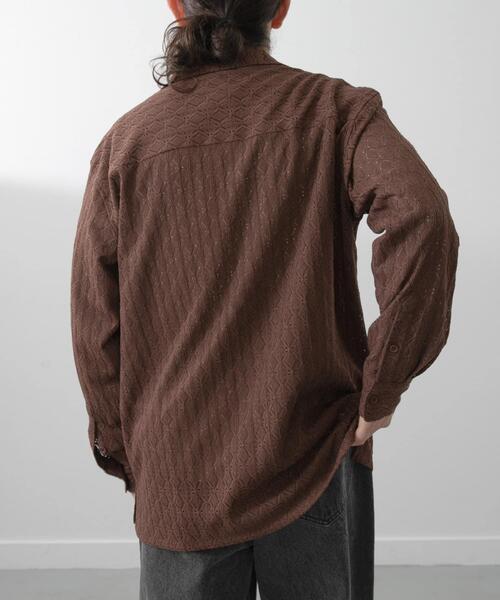 ITEMS URBANRESEARCH(アイテムズ アーバンリサーチ)の「ジオメレースオープンカラーシャツ(シャツ/ブラウス・メンズ・ブラウン/オリーブ/ブラック・LARGE/MEDIUM)」の13枚目の写真