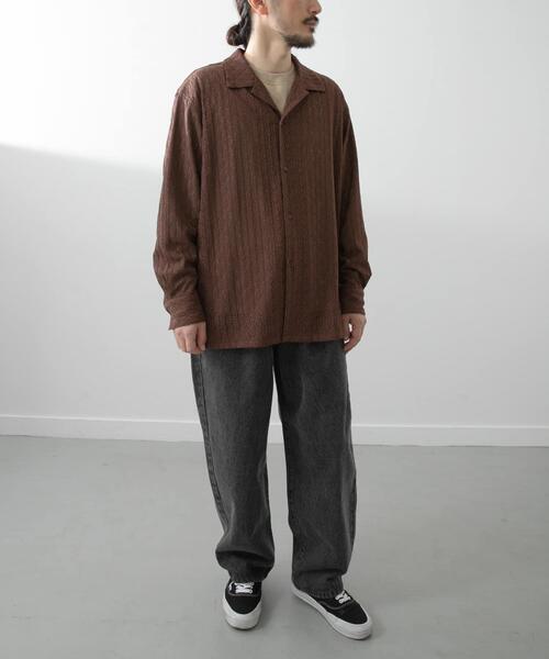 ITEMS URBANRESEARCH(アイテムズ アーバンリサーチ)の「ジオメレースオープンカラーシャツ(シャツ/ブラウス・メンズ・ブラウン/オリーブ/ブラック・LARGE/MEDIUM)」の14枚目の写真