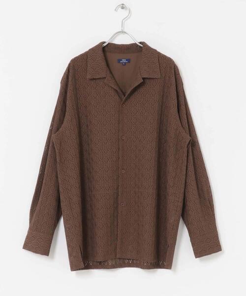 ITEMS URBANRESEARCH(アイテムズ アーバンリサーチ)の「ジオメレースオープンカラーシャツ(シャツ/ブラウス・メンズ・ブラウン/オリーブ/ブラック・LARGE/MEDIUM)」の15枚目の写真