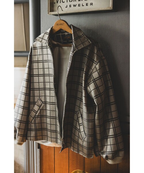BEAMS PLUS（ビームスプラス）の「ブライト グリッド グリース ジャケット（ブルゾン・メンズ・ベージュ・XL/S/M/L）」の9枚目の写真