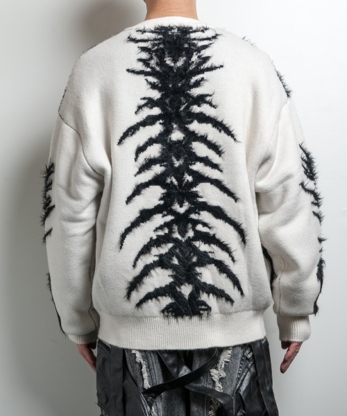 バックステージパス（backstagepass）/CRIMSON GHOST CARDI(クリムゾン ゴースト カーディ)ジャガード オーバーサイズ セール】CRIMSON GHOST CARDI(クリムゾン ゴースト カーディ