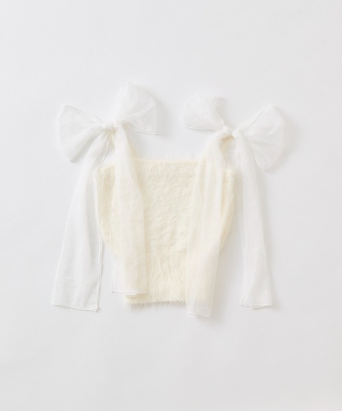 OLIVE des OLIVE（オリーブデオリーブ）の「肩リボンキャミ（キャミソール・レディース・オフホワイト/サックスブルー/ピンク/ブラウン・FREE）」の16枚目の写真