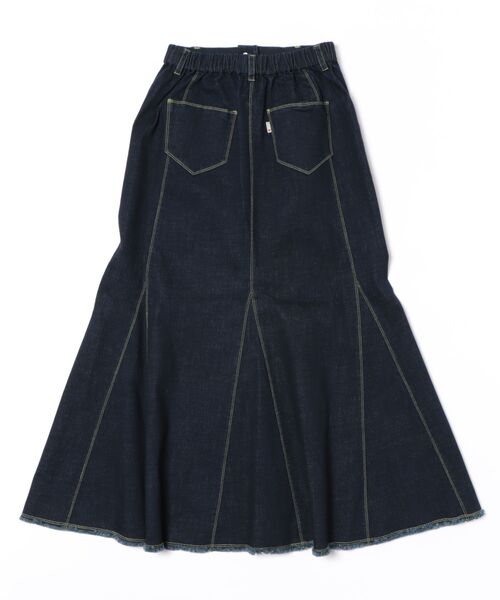 Q（キュー）の「マーメイドデニムロングスカート（デニムスカート・レディース・ネイビー/ブラック・MEDIUM）」の5枚目の写真