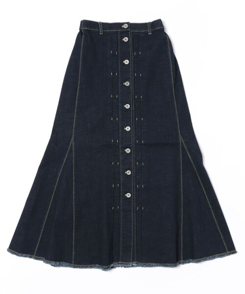 Q（キュー）の「マーメイドデニムロングスカート（デニムスカート・レディース・ネイビー/ブラック・MEDIUM）」の3枚目の写真