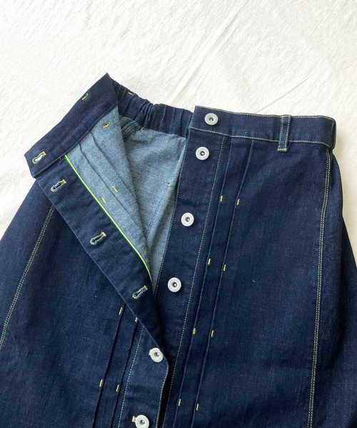 Q（キュー）の「マーメイドデニムロングスカート（デニムスカート・レディース・ネイビー/ブラック・MEDIUM）」の10枚目の写真