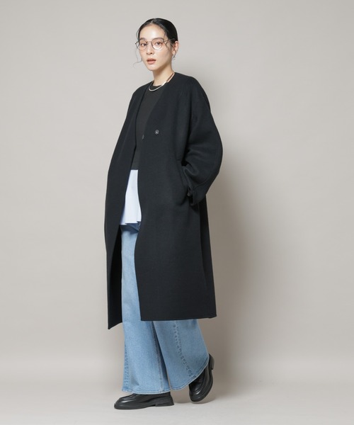 スーパー100リバー仕立てビーバーコート Super100ウールビーバーPコート(ピーコート) | MICHEL KLEIN