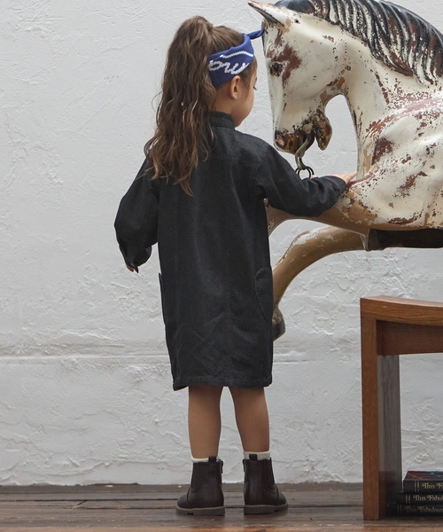 petit main（プティマイン）の「【Lee】デニムワンピース（シャツワンピース・キッズ・サックスブルー/チャコール・100cm/120cm/130cm/110cm/80ｃｍ/90cm）」の3枚目の写真