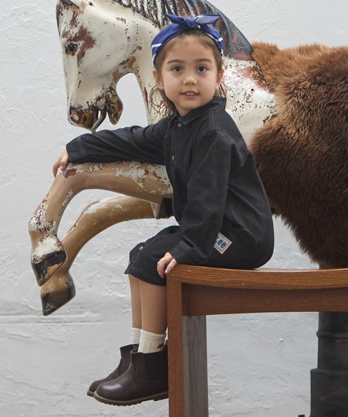 petit main（プティマイン）の「【Lee】デニムワンピース（シャツワンピース・キッズ・サックスブルー/チャコール・100cm/120cm/130cm/110cm/80ｃｍ/90cm）」の15枚目の写真