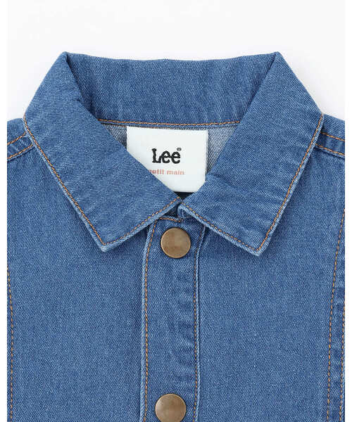 petit main（プティマイン）の「【Lee】デニムワンピース（シャツワンピース・キッズ・サックスブルー/チャコール・100cm/120cm/130cm/110cm/80ｃｍ/90cm）」の11枚目の写真