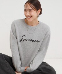 SHOO・LA・RUE | 【洗濯機可/ちくちくしにくい】大人のための スウェットライク刺繍ロゴニット(ニット/セーター)