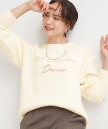 SHOO・LA・RUE | 【洗濯機可/ちくちくしにくい】大人のための スウェットライク刺繍ロゴニット(ニット/セーター)