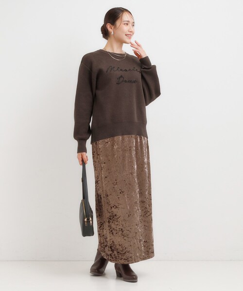 SHOO・LA・RUE（シューラルー）の「【洗濯機可/ちくちくしにくい】大人のための スウェットライク刺繍ロゴニット（ニット/セーター・レディース・ネイビー/グレー/ブラウン系その他/アイボリー・04/03/02/01）」の20枚目の写真