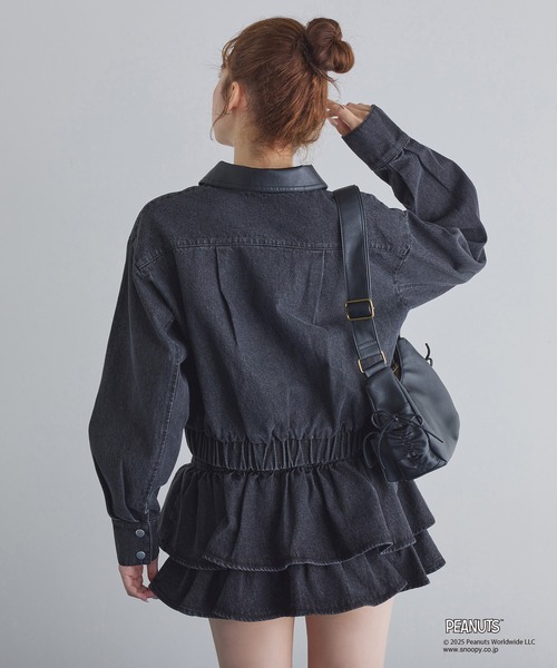 one after another NICE CLAUP（ワンアフターアナザーナイスクラップ）の「【PEANUTSコラボ】セットアップ対応/フリルミニスカート（スカート・レディース・ブラック/ブラウン系その他/ブルー・FREE）」の13枚目の写真