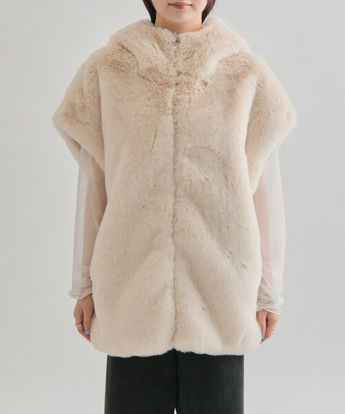 mystic（ミスティック）の「フーディーファーベスト（ベスト・レディース・ブラウン/アイボリー・FREE）」の19枚目の写真