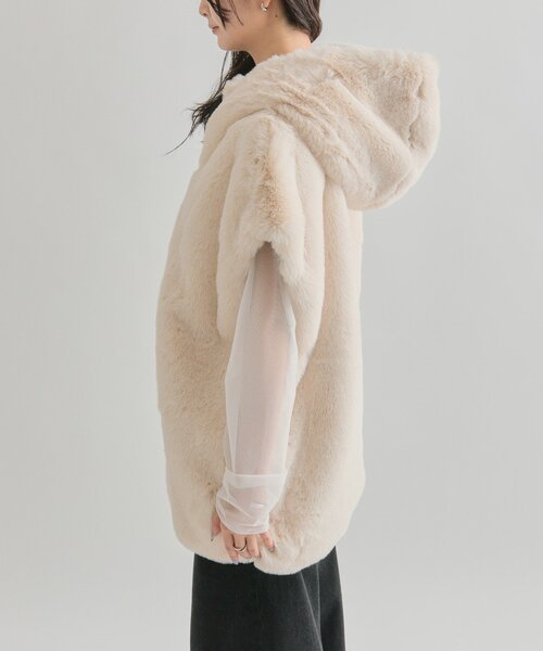 mystic（ミスティック）の「フーディーファーベスト（ベスト・レディース・ブラウン/アイボリー・FREE）」の17枚目の写真