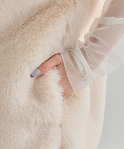 mystic（ミスティック）の「フーディーファーベスト（ベスト・レディース・ブラウン/アイボリー・FREE）」の13枚目の写真