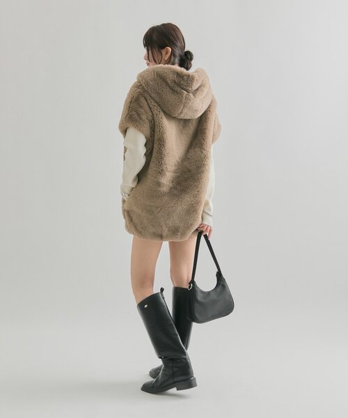 mystic（ミスティック）の「フーディーファーベスト（ベスト・レディース・ブラウン/アイボリー・FREE）」の7枚目の写真