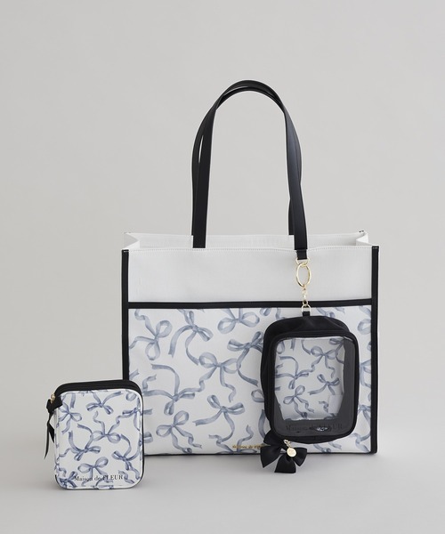 Maison de FLEUR（メゾンドフルール）の「リボンプリントマルチケース（ポーチ・レディース・ライトブルー/ブラック/ピンク・FREE）」の16枚目の写真