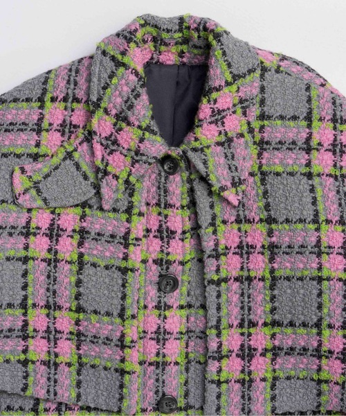 MAISON SPECIAL（メゾンスペシャル）の「Color Check 2Way Cape Coat / カラーチェック2WAYケープコート（その他アウター・レディース・ブルー/ピンク・FREE）」の12枚目の写真