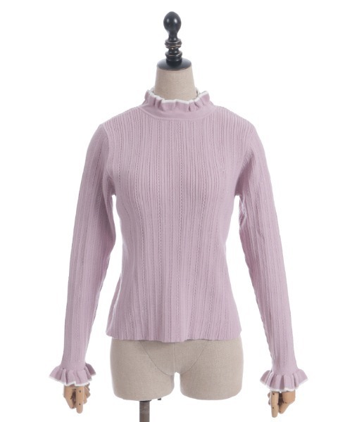 axes femme POETIQUE（アクシーズファムポエティック）の「前後２ｗａｙラメニットＰＯ（ニット/セーター・レディース・キナリ/ピンク/グレー/イエロー・MEDIUM）」の6枚目の写真