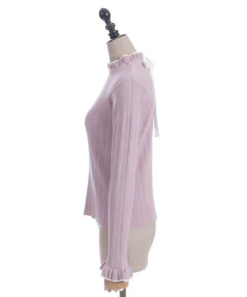 axes femme POETIQUE（アクシーズファムポエティック）の「前後２ｗａｙラメニットＰＯ（ニット/セーター・レディース・キナリ/ピンク/グレー/イエロー・MEDIUM）」の8枚目の写真