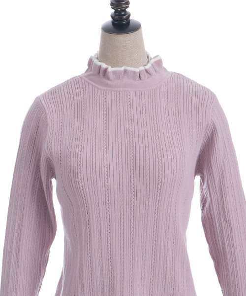 axes femme POETIQUE（アクシーズファムポエティック）の「前後２ｗａｙラメニットＰＯ（ニット/セーター・レディース・キナリ/ピンク/グレー/イエロー・MEDIUM）」の9枚目の写真