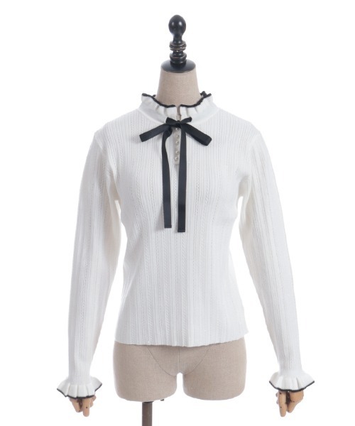 axes femme POETIQUE（アクシーズファムポエティック）の「前後２ｗａｙラメニットＰＯ（ニット/セーター・レディース・キナリ/ピンク/グレー/イエロー・MEDIUM）」の13枚目の写真