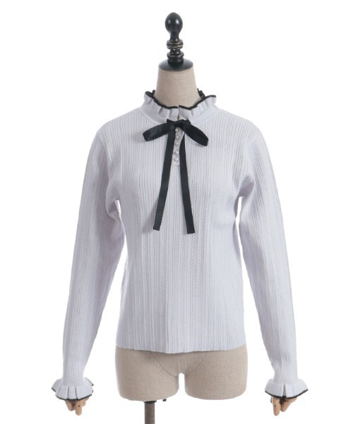 axes femme POETIQUE（アクシーズファムポエティック）の「前後２ｗａｙラメニットＰＯ（ニット/セーター・レディース・キナリ/ピンク/グレー/イエロー・MEDIUM）」の16枚目の写真