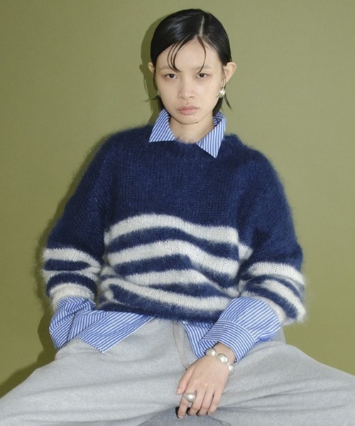 CLANE x FRGMT BORDER MOHAIR KNIT TOPS(ニット/セーター)|CLANE CLANE x FRGMT BORDER MOHAIR KNIT TOPS(ニット/セーター)|CLANE