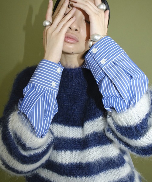 CLANE x FRGMT BORDER MOHAIR KNIT TOPS(ニット/セーター)|CLANE CLANE x FRGMT BORDER MOHAIR KNIT TOPS(ニット/セーター)|CLANE
