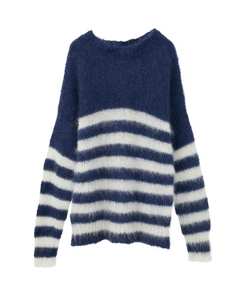 CLANE x FRGMT BORDER MOHAIR KNIT TOPS（ニット/セーター）｜CLANE