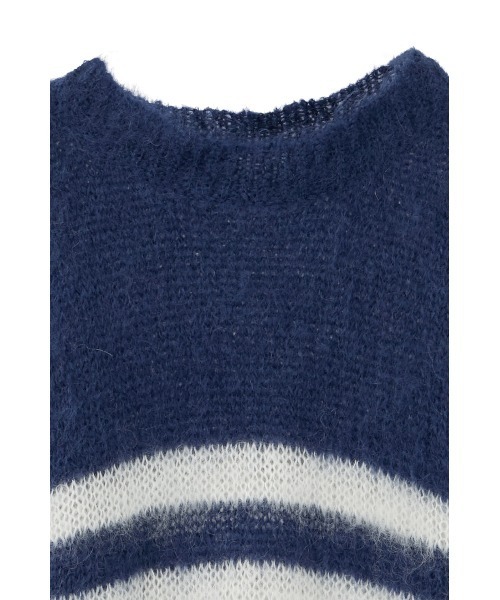 CLANE x FRGMT BORDER MOHAIR KNIT TOPS（ニット/セーター）｜CLANE