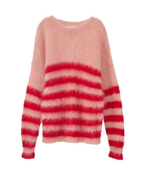 CLANE x FRGMT BORDER MOHAIR KNIT TOPS（ニット/セーター）｜CLANE