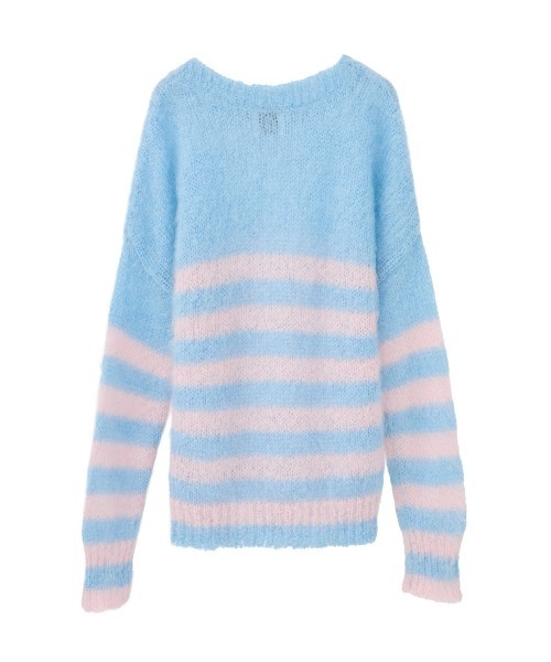 最終価格CLANExFRGMT BORDER MOHAIR KNIT TOPS CLANE x FRGMT BORDER MOHAIR KNIT TOPS（ニット/セーター）｜CLANE